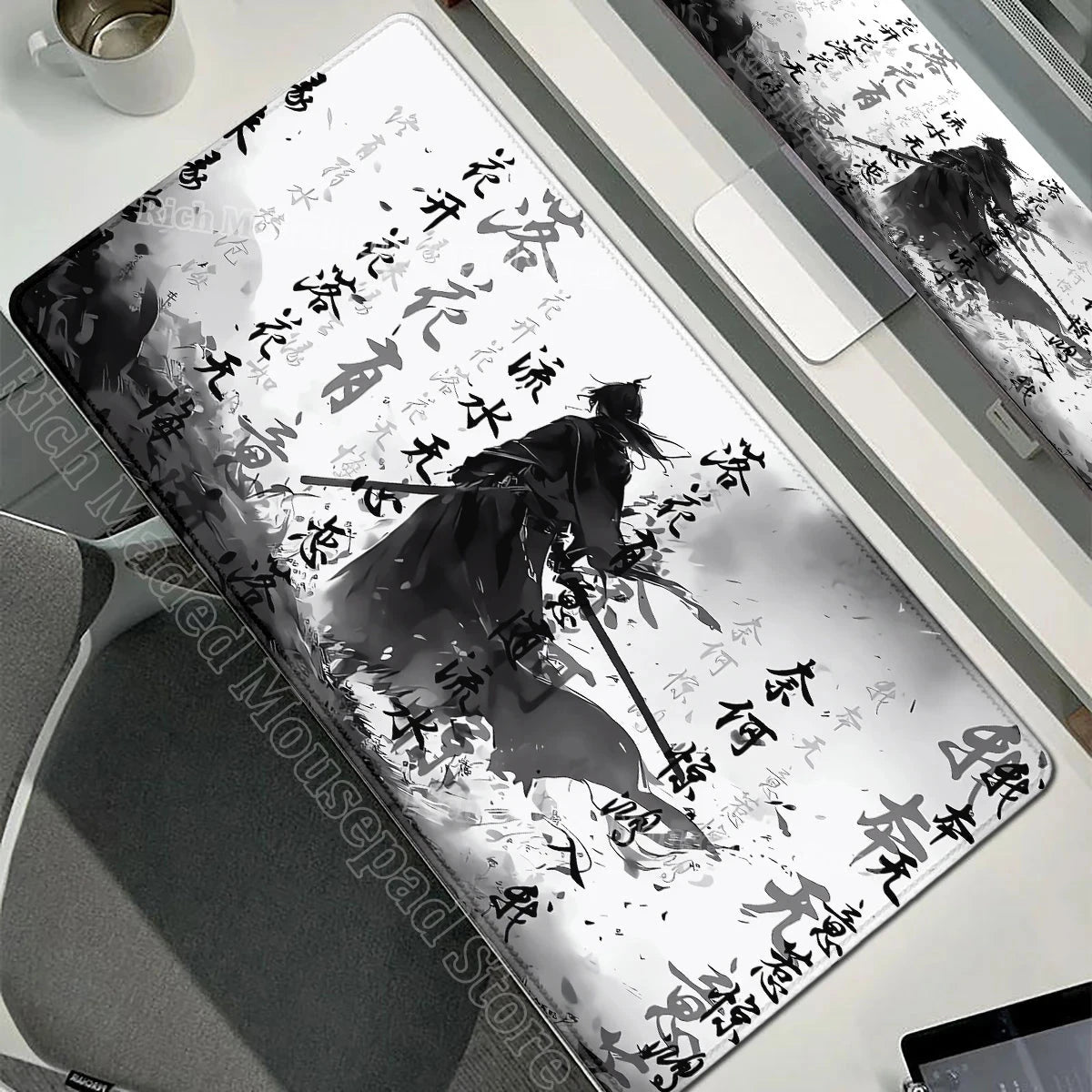 Japanese Sakura Samurai Black Mouse Pad My Store