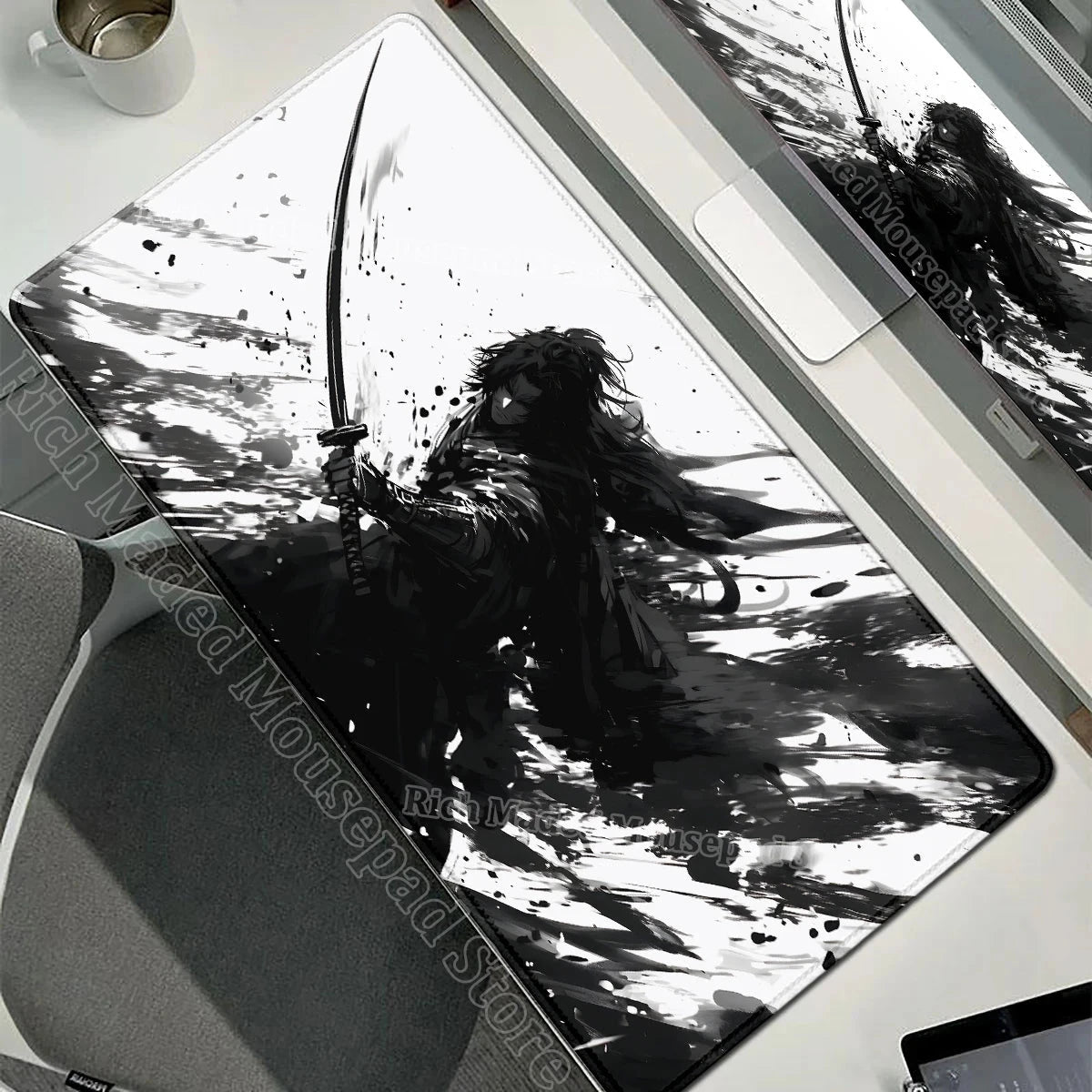 Japanese Sakura Samurai Black Mouse Pad My Store