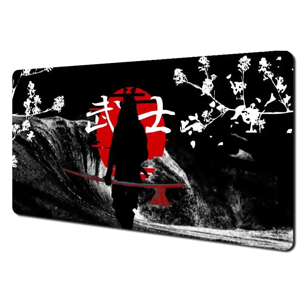 Japanese Sakura Samurai Black Mouse Pad My Store