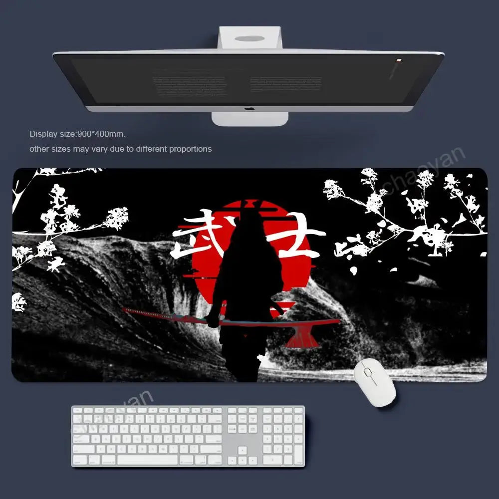 Japanese Sakura Samurai Black Mouse Pad My Store