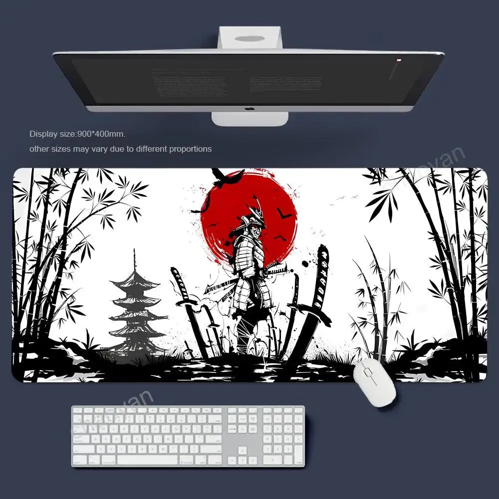Japanese Sakura Samurai Black Mouse Pad My Store