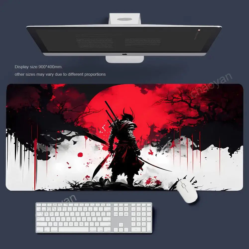 Japanese Sakura Samurai Black Mouse Pad My Store
