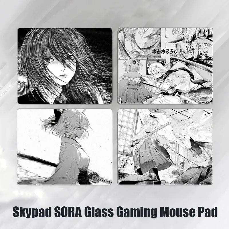 Glass Mousepad Skypad SORA Game Glass Mouse Pad Customized Pattern Smooth Gaming Desk Mat Fps Esports Office Gaming Accessories Dropshipman