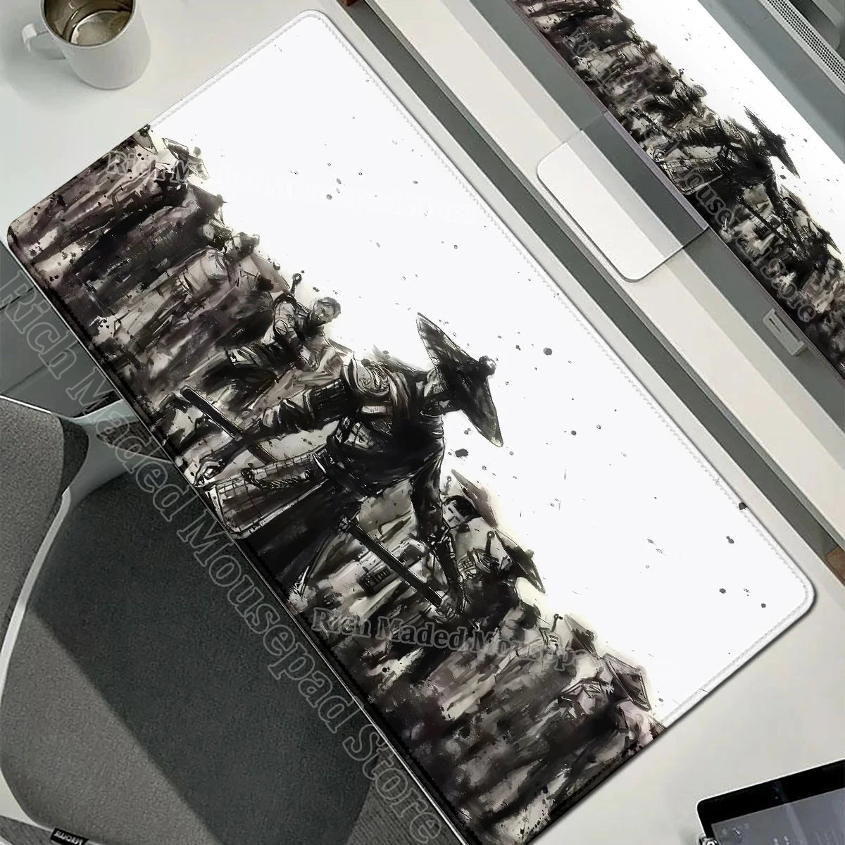 Japanese Sakura Samurai Black Mouse Pad My Store