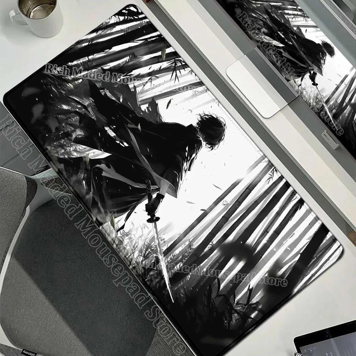 Japanese Sakura Samurai Black Mouse Pad My Store