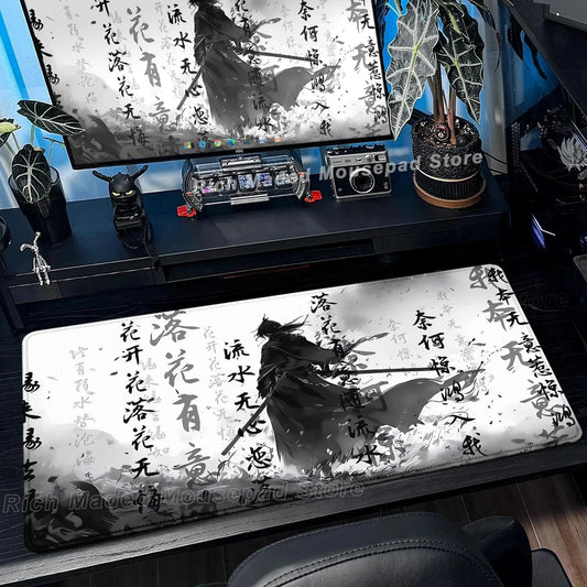 Japanese Sakura Samurai Black Mouse Pad My Store