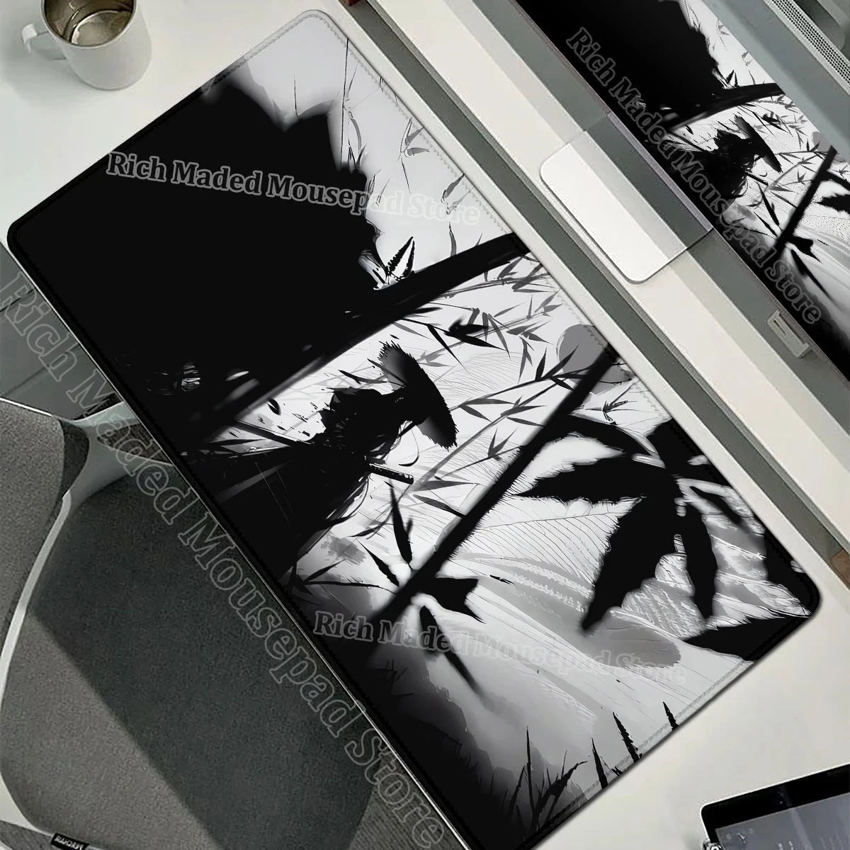 Japanese Sakura Samurai Black Mouse Pad My Store