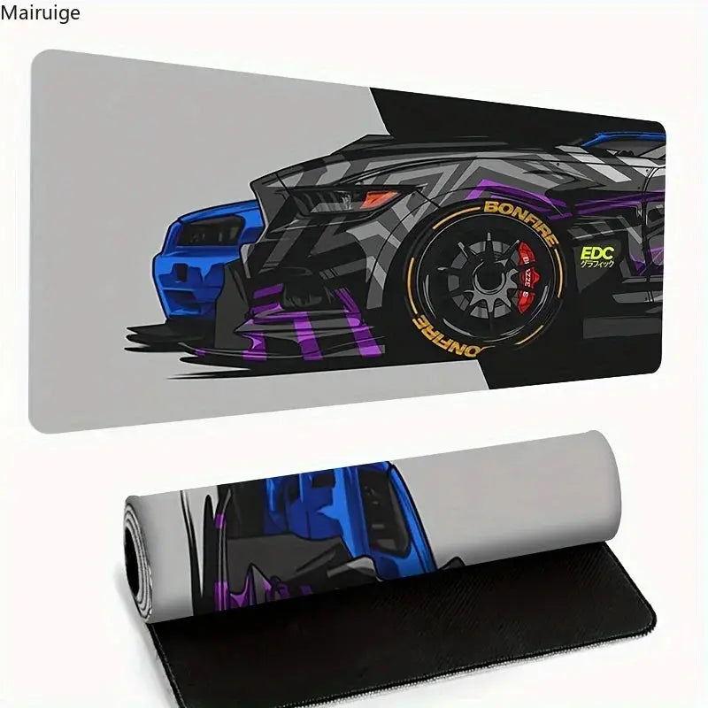 Rally Sports Race Car Pattern Mouse Pad Large Computer Office Table Mat Rubber Anti-slip Gaming Keyboard Mousepads Long Desk Mat Dropshipman