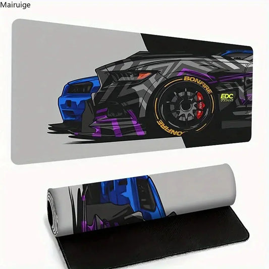 Rally Sports Race Car Pattern Mouse Pad Large Computer Office Table Mat Rubber Anti-slip Gaming Keyboard Mousepads Long Desk Mat Dropshipman