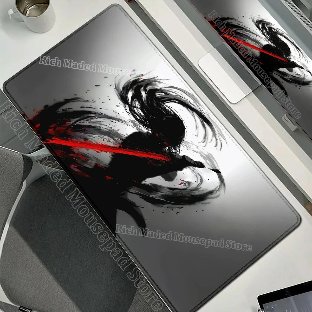 Japanese Sakura Samurai Black Mouse Pad My Store