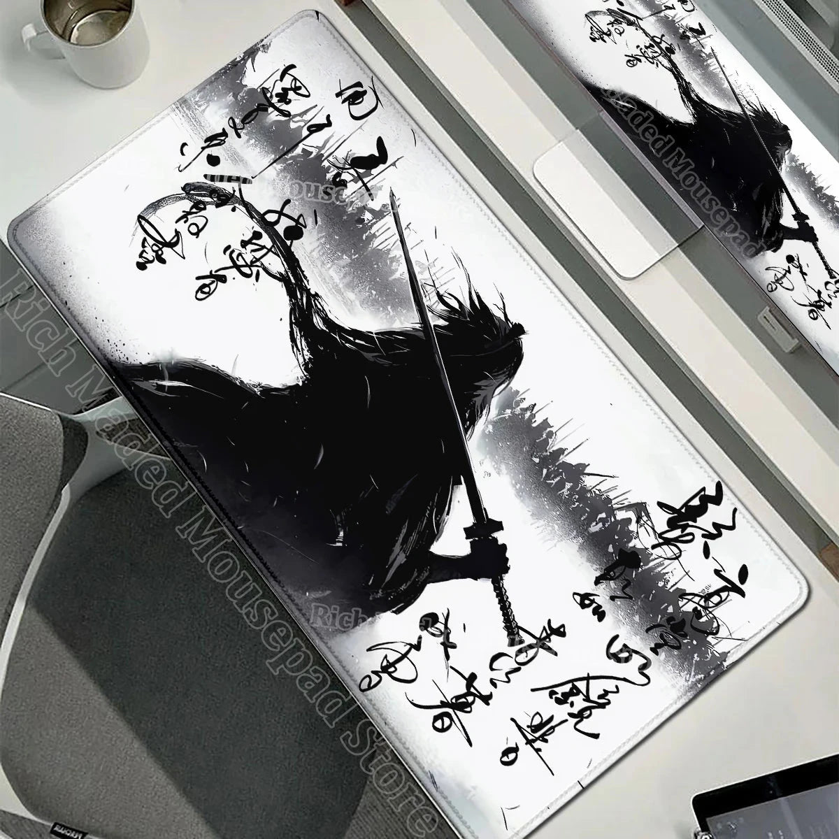 Japanese Sakura Samurai Black Mouse Pad My Store