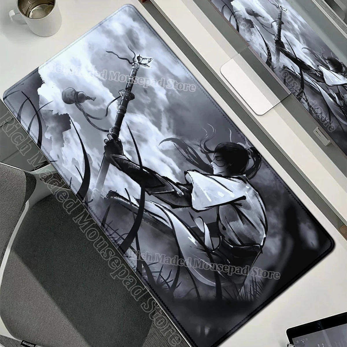 Japanese Sakura Samurai Black Mouse Pad My Store