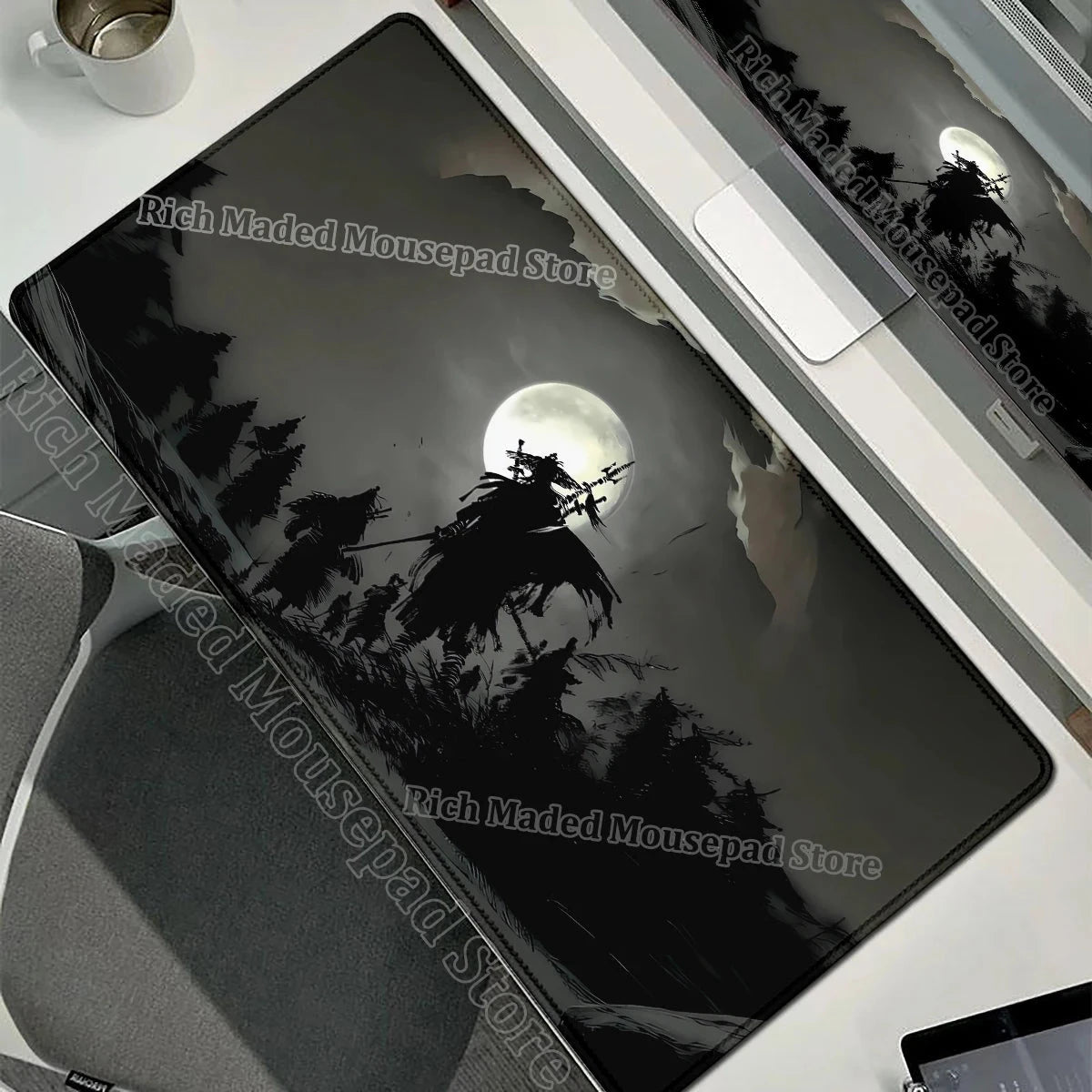 Japanese Sakura Samurai Black Mouse Pad My Store