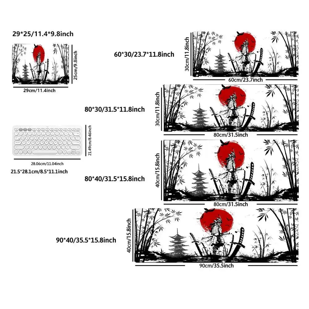 Japanese Sakura Samurai Black Mouse Pad My Store