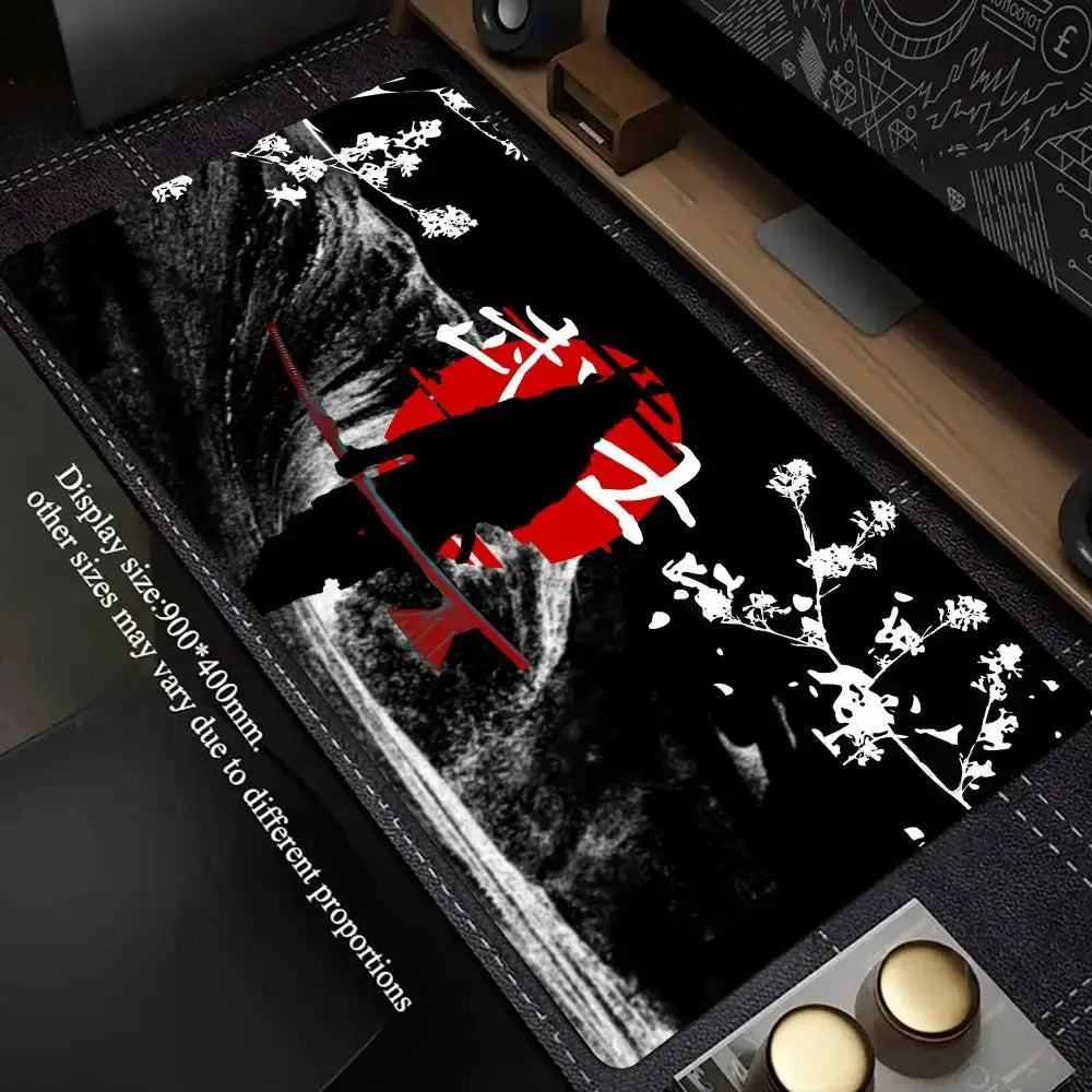 Japanese Sakura Samurai Black Mouse Pad My Store