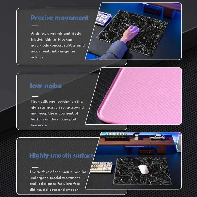 Anime Boy Glass Mousepad Sora Game Mouse Pad Customized Pattern Tempered Smooth Gaming Desk Mat Fps Esports Office Gaming Dropshipman